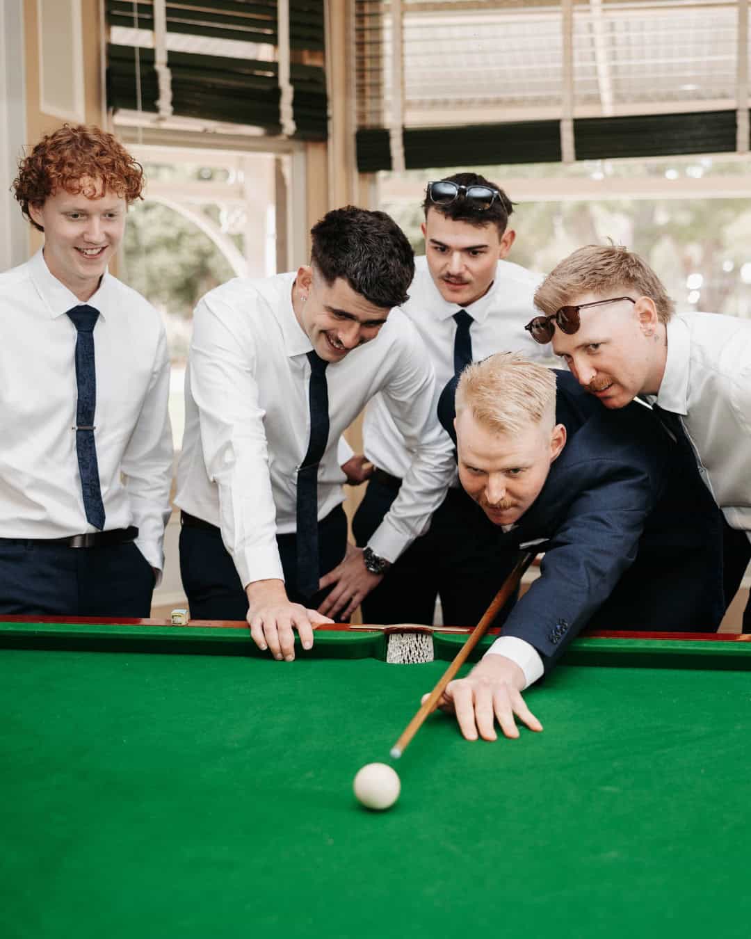 In our Billiard Room, the boys can get ready, unwind, and sink a few shots before “I do.”

#weddingsateynesbury #eynesburyweddings #destinationeynesbury #eynesbury #eynesburyhomestead #heritagevenue #weddingphotography #groomsmen 

Photographer: @1.moment.prod
